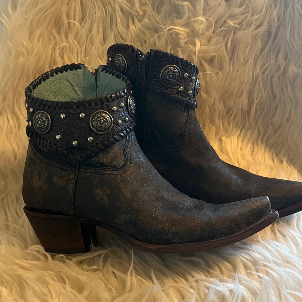 Spirit Black Embellished Ankle Booties